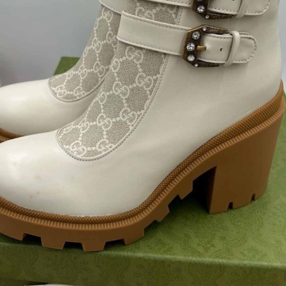 Gucci Women's GG SUPREME LUG SOLE COMBAT boots . Size 42 (US 12) - Picture 3 of 7